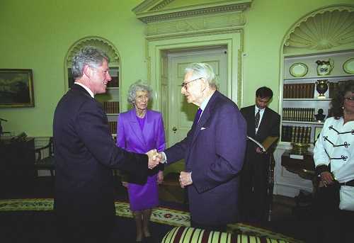 Bill Clinton pictured with Rockefeller 