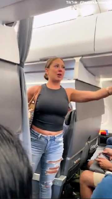lady in plane